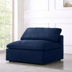 Meridian Furniture Serene Linen Deluxe Cloud Modular Overstuffed Armless Chair Living Room