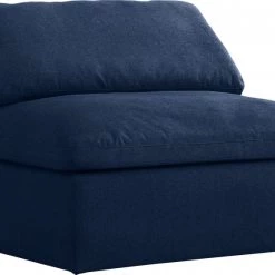 Meridian Furniture Serene Linen Deluxe Cloud Modular Overstuffed Armless Chair Living Room