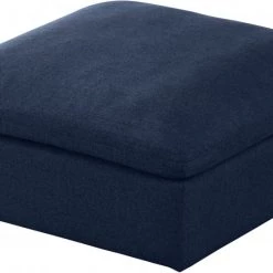 Meridian Furniture Serene Linen Deluxe Cloud Modular Overstuffed Ottoman Bedroom