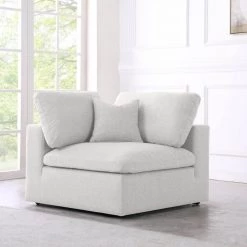 Meridian Furniture Serene Linen Deluxe Cloud Modular Overstuffed Chair Living Room