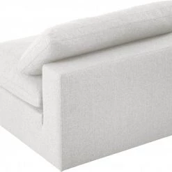 Meridian Furniture Serene Linen Deluxe Cloud Modular Overstuffed Armless Chair Living Room