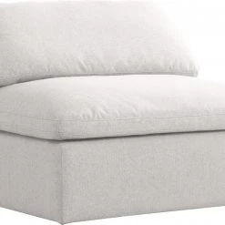 Meridian Furniture Serene Linen Deluxe Cloud Modular Overstuffed Armless Chair Living Room