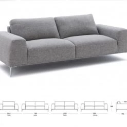 VIG Divani Casa Arthur Modern Medium Grey Fabric Sofa & Loveseat Set