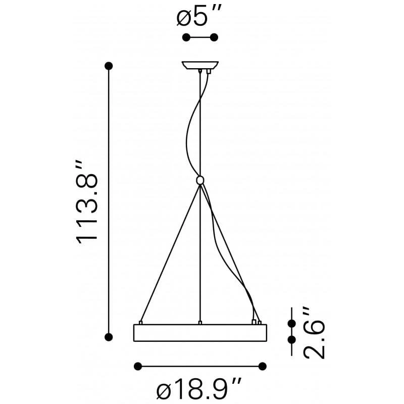 Zuo Mod Home Decor Apricot Ceiling Lamp Matte Black
