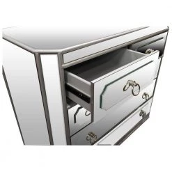 Best Master Furniture Simplicity Mirrored 5 Drawer Hall Chest Bedroom