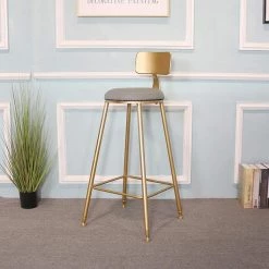 Oberlo Nordic Golden Counter Stool Dining Room