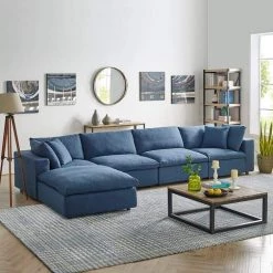 Modway Living Room Cloud Down Filled 5 Pcs Modular Sectional
