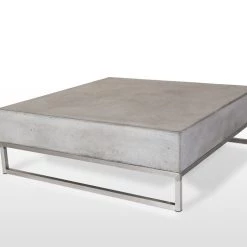 VIG Living Room Modrest Drake Modern Square Concrete Coffee Table