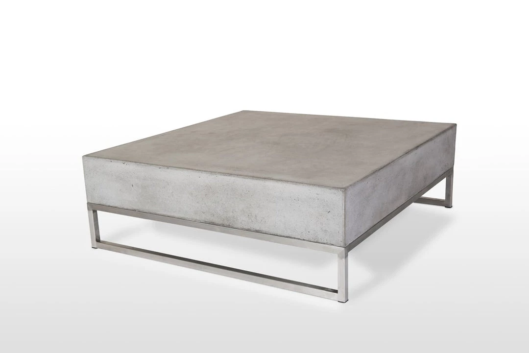 VIG Living Room Modrest Drake Modern Square Concrete Coffee Table