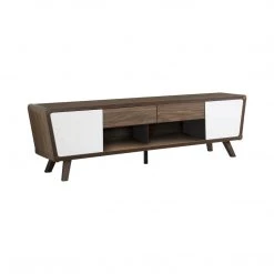 Coaster TV Console Dark Walnut And Glossy White