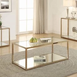 Coaster Casey Mirrored End Table With Shelf Living Room