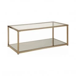 Coaster Living Room Casey Mirrored Coffee Table With Shelf