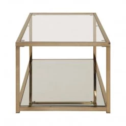 Coaster Living Room Casey Mirrored Coffee Table With Shelf