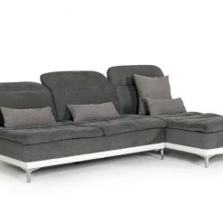 VIG David Ferrari Horizon - Modern Grey Fabric + White Leather U Shaped Sectional Sofa