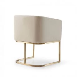 VIG Dining Room Modrest Yukon - Modern Beige Bonded And Antique Brass Dining Chair