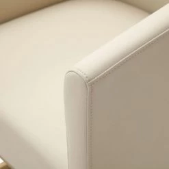 VIG Dining Room Modrest Yukon - Modern Beige Bonded And Antique Brass Dining Chair