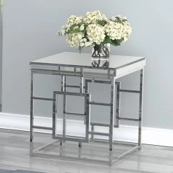 Coaster Ilsa Geometric Frame Square End Table