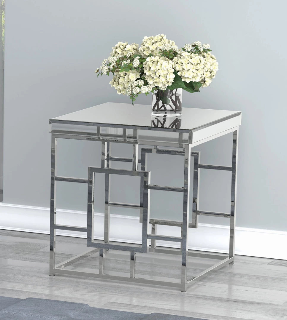 Coaster Ilsa Geometric Frame Square End Table