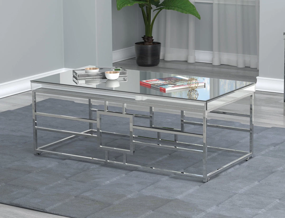 Coaster Ilsa Geometric Rectangular Coffee Table Living Room