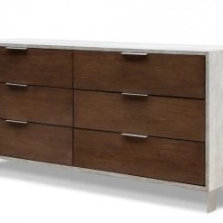 VIG Nova Domus Conner Modern Dark Walnut & Faux Concrete Bedroom Set Beds & Headboards