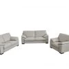 VIG Estro Salotti Morris Italian Modern Grey Leather Sofa Set