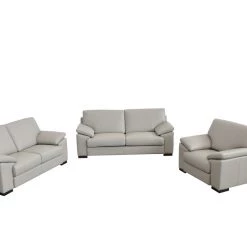 VIG Estro Salotti Morris Italian Modern Grey Leather Sofa Set