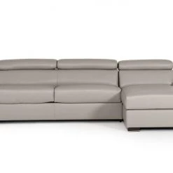 VIG Living Room Estro Salotti Sacha - Modern Leather Reversible Sectional Sofa Bed With Storage