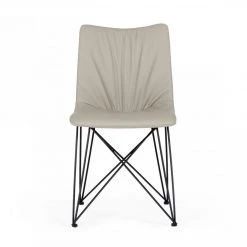 VIG Naomi - Modern Grey Leatherette Dining Chair (Set Of 2) Dining Room