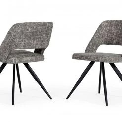 VIG Modrest Palmer - Modern Grey Fabric Dining Chair (Set Of 2)