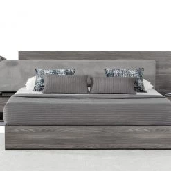 VIG Beds & Headboards Nova Domus Enzo Italian Modern Grey Oak & Fabric Bedroom Set