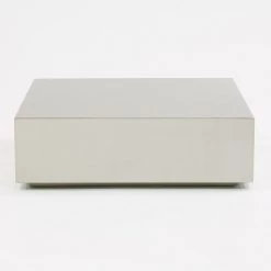 VIG Living Room Modrest Anvil Modern Brushed Stainless Steel Coffee Table