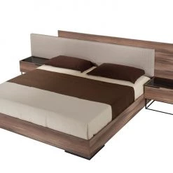 VIG Nova Domus Matteo - Italian Modern Walnut & Fabric Bed Bedroom