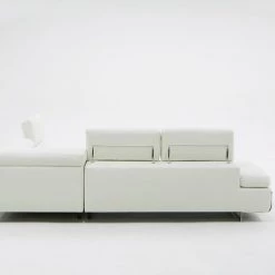 VIG Living Room Divani Casa Myst Mini - Modern White Eco-Leather Right Facing Sectional Sofa