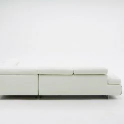 VIG Living Room Divani Casa Myst Mini - Modern White Eco-Leather Right Facing Sectional Sofa