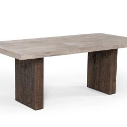 VIG Dining Room Modrest Rime Modern Concrete & Oak Dining Table
