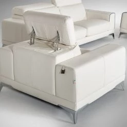 VIG Estro Salotti Bolton Italian Modern White & Blue Leather Sofa Set