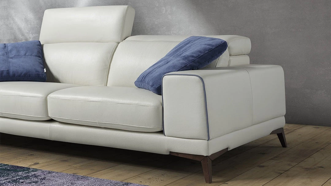 VIG Estro Salotti Bolton Italian Modern White & Blue Leather Sofa Set