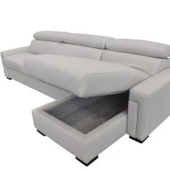 VIG Living Room Estro Salotti Sacha - Modern Leather Reversible Sectional Sofa Bed With Storage