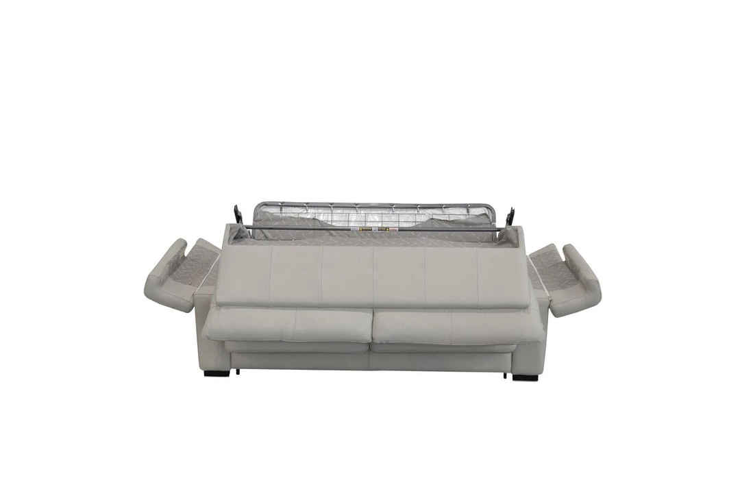 VIG Living Room Estro Salotti Spock Italian Modern Light Grey Leather Sofa Bed