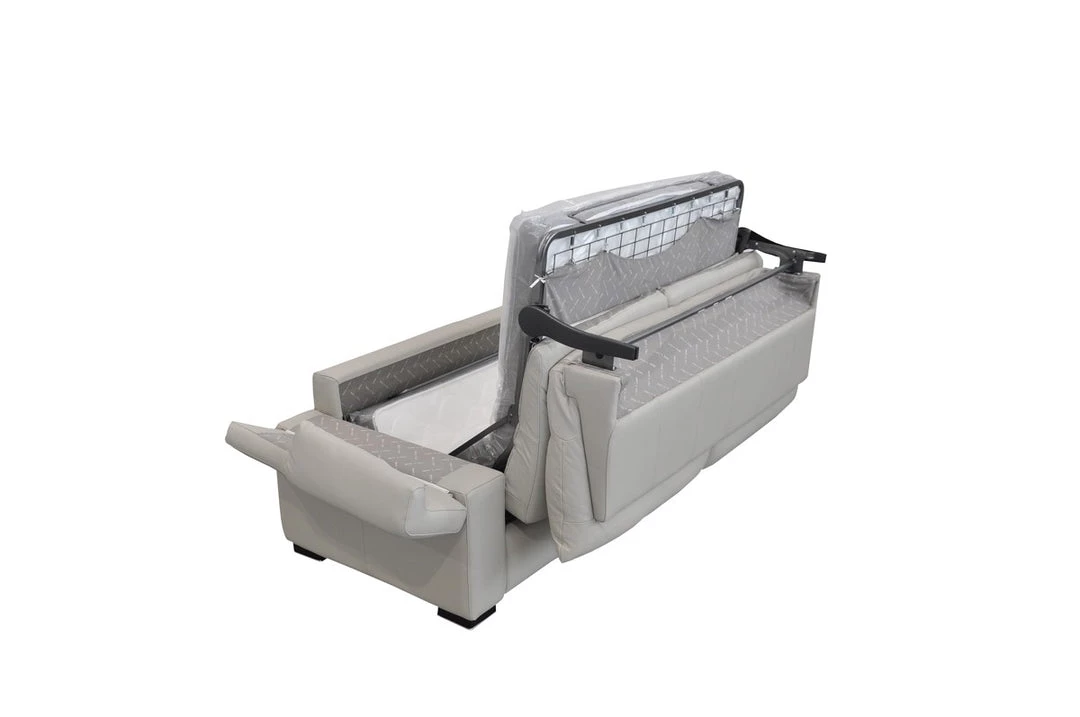 VIG Living Room Estro Salotti Spock Italian Modern Light Grey Leather Sofa Bed