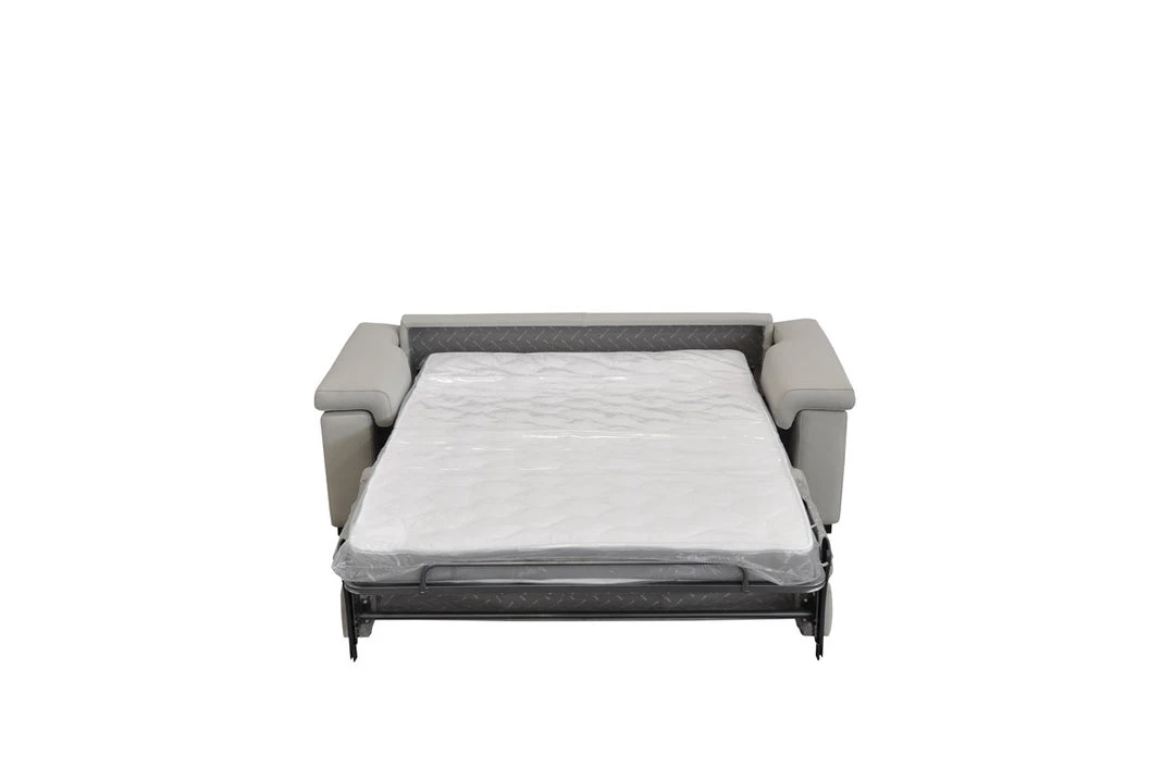 VIG Living Room Estro Salotti Spock Italian Modern Light Grey Leather Sofa Bed