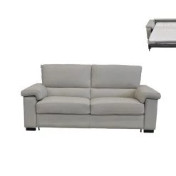VIG Living Room Estro Salotti Spock Italian Modern Light Grey Leather Sofa Bed