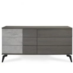 VIG Beds & Headboards Nova Domus Palermo Italian Modern Faux Concrete & Grey Bedroom Set