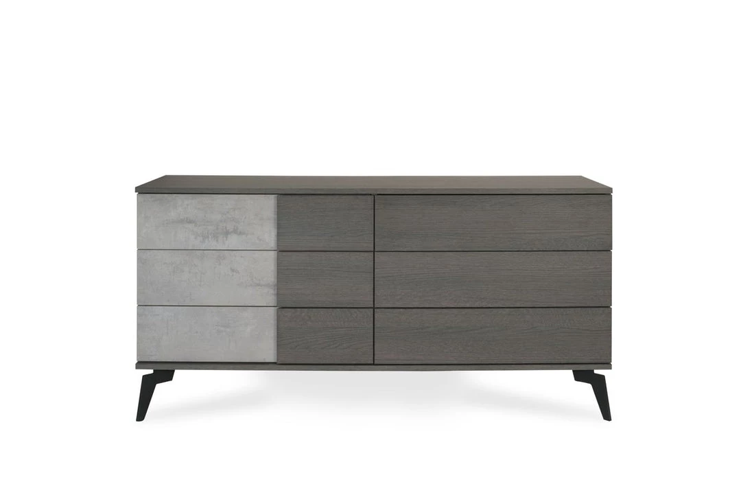 VIG Beds & Headboards Nova Domus Palermo Italian Modern Faux Concrete & Grey Bedroom Set
