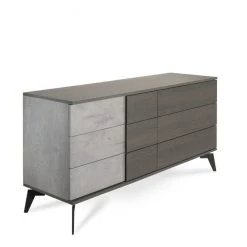 VIG Beds & Headboards Nova Domus Palermo Italian Modern Faux Concrete & Grey Bedroom Set