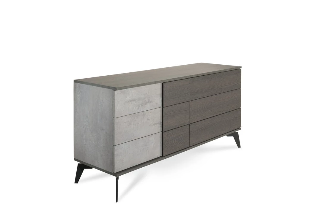 VIG Beds & Headboards Nova Domus Palermo Italian Modern Faux Concrete & Grey Bedroom Set