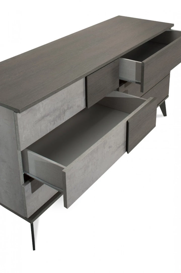 VIG Beds & Headboards Nova Domus Palermo Italian Modern Faux Concrete & Grey Bedroom Set