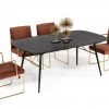 VIG Dining Room Modrest Billy Modern Black Oak & Gold Extendable Dining Table
