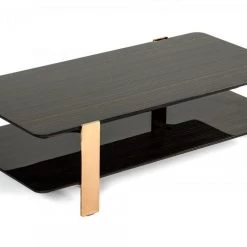 VIG Modrest Leroy Modern Ebony & Rosegold Coffee Table Living Room