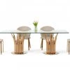 VIG Dining Room Modrest Paxton Modern Glass & Rosegold Dining Table